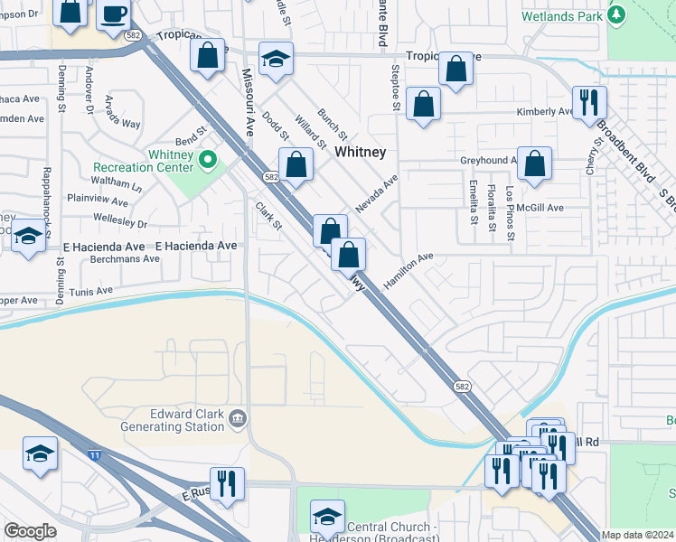 map of restaurants, bars, coffee shops, grocery stores, and more near 5330 Rod Court in Las Vegas