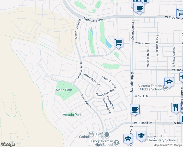 map of restaurants, bars, coffee shops, grocery stores, and more near 10537 Winter Grass Drive in Las Vegas