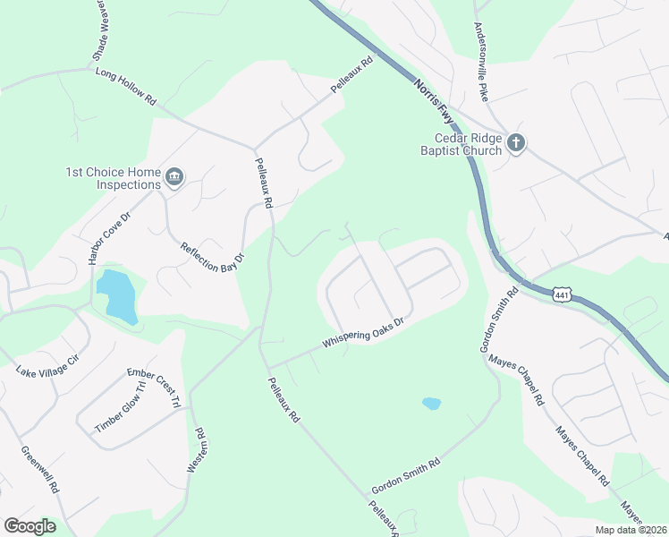map of restaurants, bars, coffee shops, grocery stores, and more near 7865 Scenic Oaks Road in Knoxville