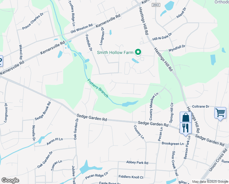 map of restaurants, bars, coffee shops, grocery stores, and more near 1380 Applecross Court in Kernersville