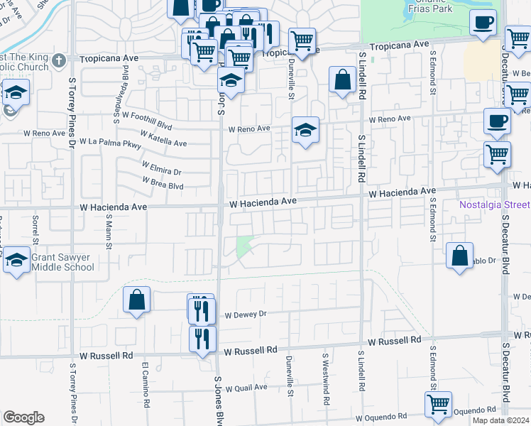map of restaurants, bars, coffee shops, grocery stores, and more near 5324 Hanging Tree Lane in Las Vegas