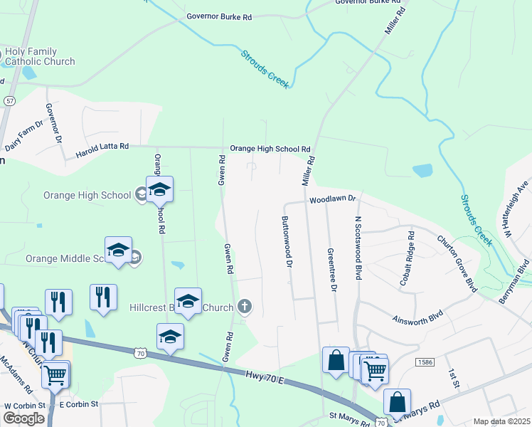 map of restaurants, bars, coffee shops, grocery stores, and more near 700 Buttonwood Drive in Hillsborough