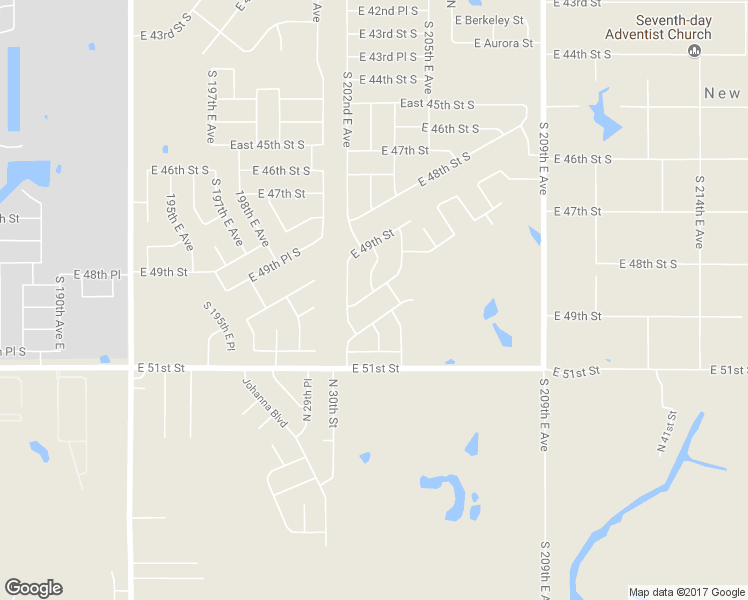 map of restaurants, bars, coffee shops, grocery stores, and more near 20284 East 50th Street in Broken Arrow