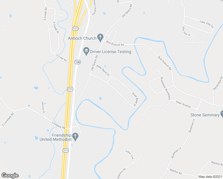 map of restaurants, bars, coffee shops, grocery stores, and more near 1042 River Bend Drive in Cookeville