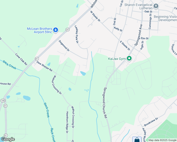 map of restaurants, bars, coffee shops, grocery stores, and more near 301 Ambler Road in Gibsonville