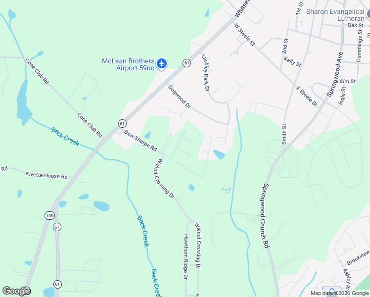 map of restaurants, bars, coffee shops, grocery stores, and more near 7325 Dew Sharpe Road in Gibsonville