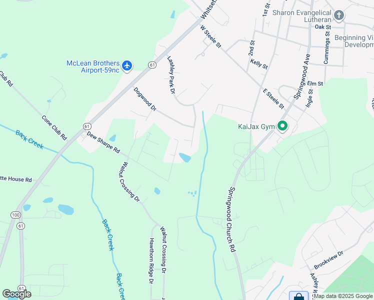 map of restaurants, bars, coffee shops, grocery stores, and more near 301 Ambler Road in Gibsonville