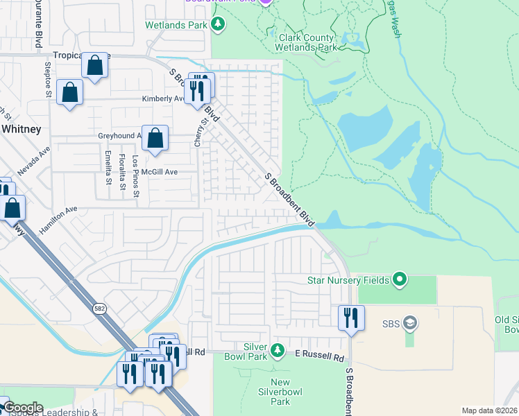 map of restaurants, bars, coffee shops, grocery stores, and more near 5291 Broadlake Lane in Las Vegas