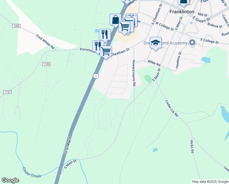 map of restaurants, bars, coffee shops, grocery stores, and more near 55 Duchess Avenue in Franklinton