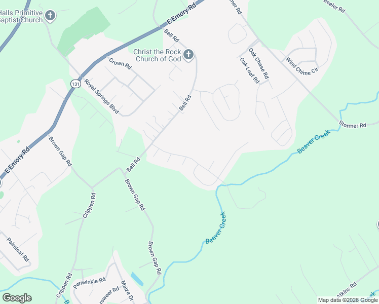 map of restaurants, bars, coffee shops, grocery stores, and more near 5516 Meadow Rue Trail in Knoxville