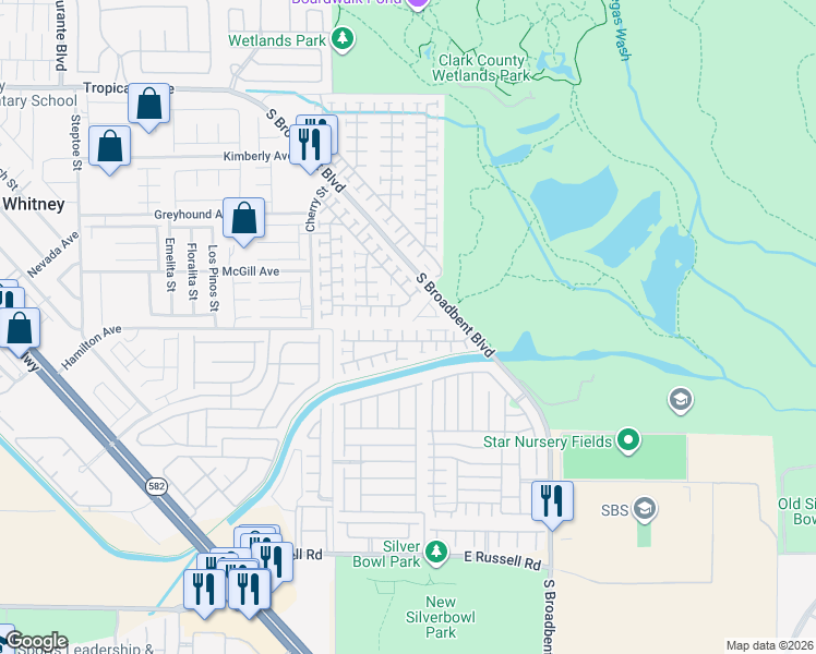 map of restaurants, bars, coffee shops, grocery stores, and more near 6758 Frances Celia Avenue in Las Vegas