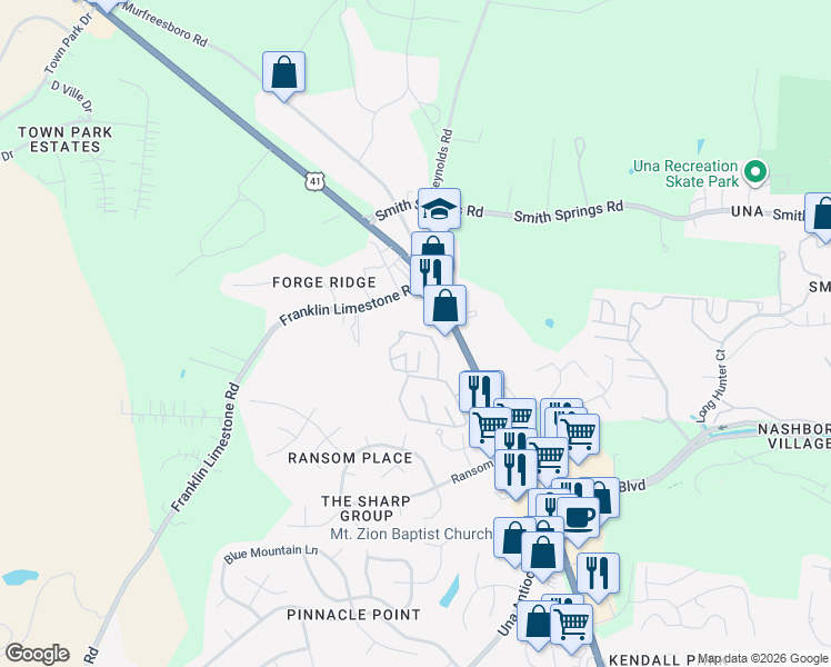 map of restaurants, bars, coffee shops, grocery stores, and more near 329 Britishwood Drive in Nashville