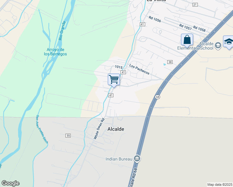 map of restaurants, bars, coffee shops, grocery stores, and more near 52 County Road 41a in Alcalde