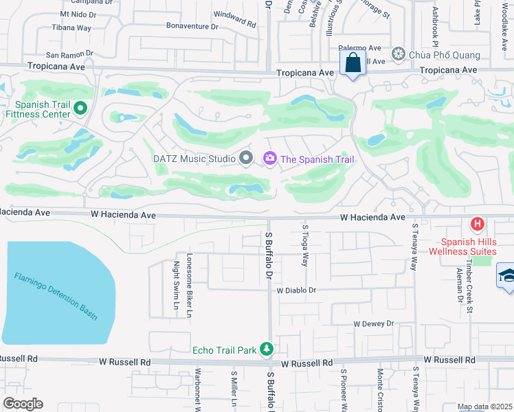 map of restaurants, bars, coffee shops, grocery stores, and more near 60 Innisbrook Avenue in Las Vegas
