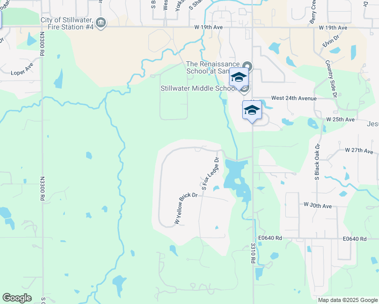 map of restaurants, bars, coffee shops, grocery stores, and more near 9 West Yellow Brick Drive in Stillwater