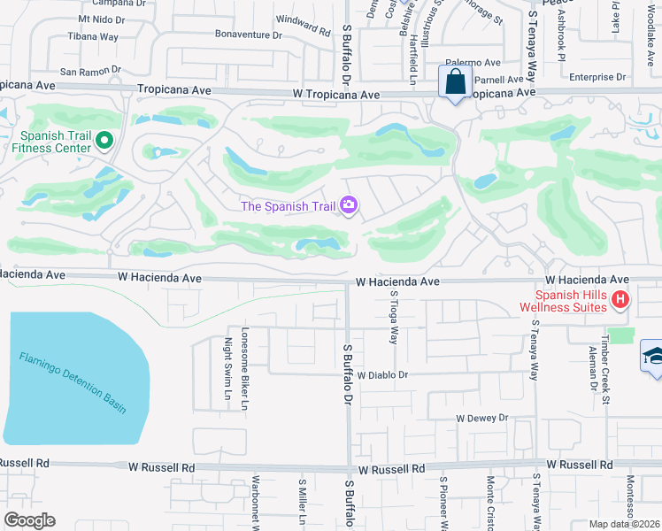 map of restaurants, bars, coffee shops, grocery stores, and more near 60 Innisbrook Avenue in Las Vegas