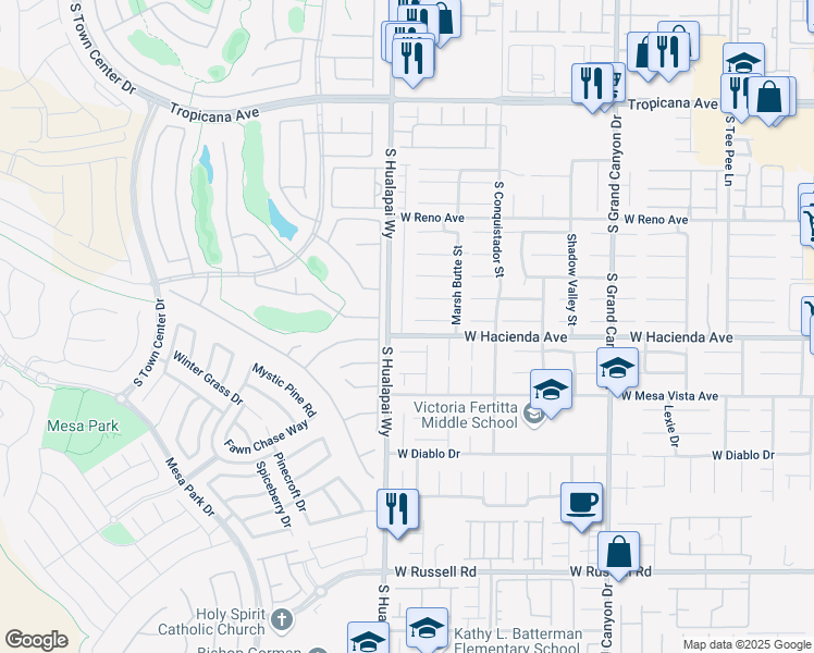 map of restaurants, bars, coffee shops, grocery stores, and more near 5244 Fiery Sky Ridge Street in Las Vegas