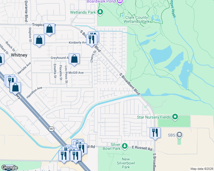 map of restaurants, bars, coffee shops, grocery stores, and more near 6681 Diamond Care Drive in Las Vegas