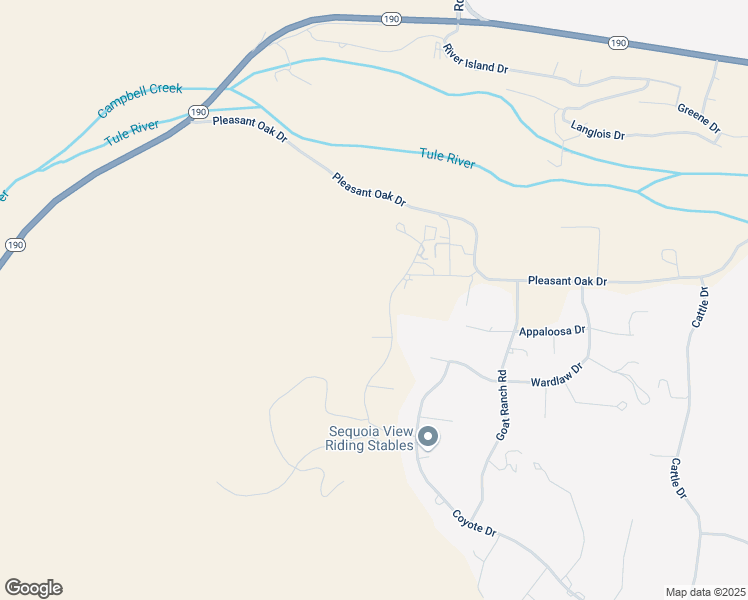 map of restaurants, bars, coffee shops, grocery stores, and more near 16741 Deer Creek Road in Springville