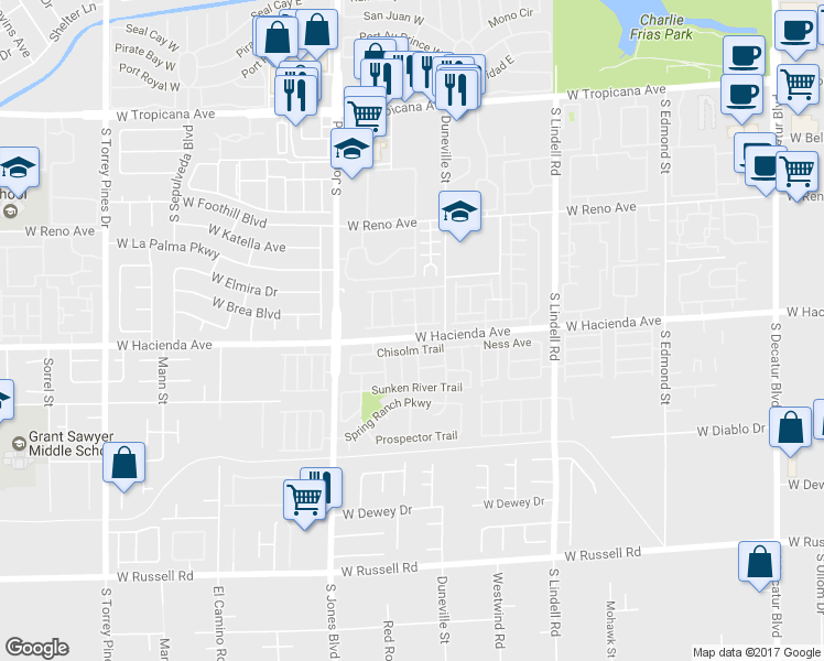 map of restaurants, bars, coffee shops, grocery stores, and more near 5923 Sunlight Garden Way in Las Vegas