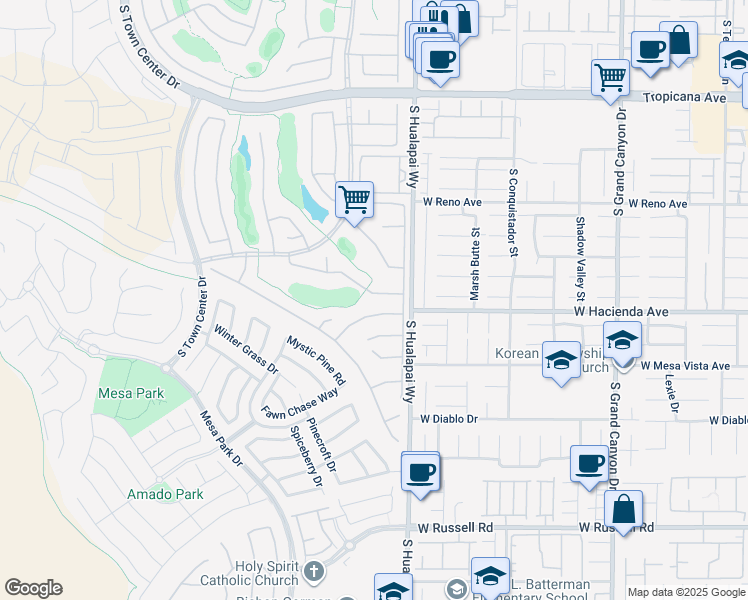 map of restaurants, bars, coffee shops, grocery stores, and more near 10251 Sofferto Avenue in Las Vegas