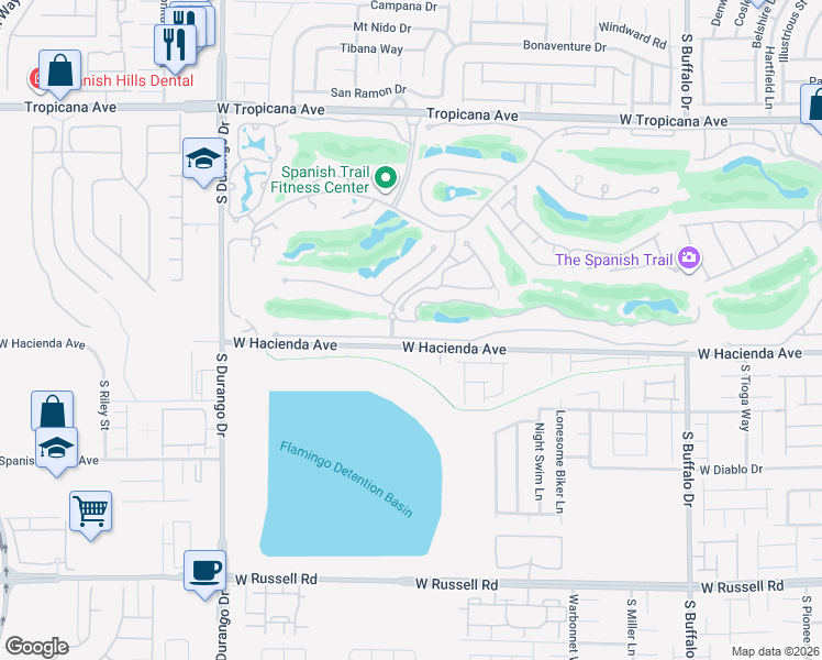 map of restaurants, bars, coffee shops, grocery stores, and more near 12 Innisbrook Avenue in Las Vegas