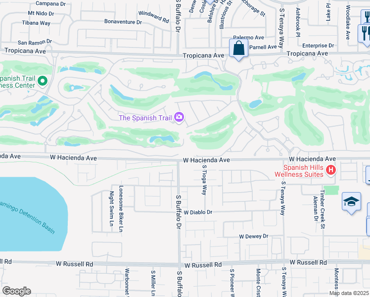 map of restaurants, bars, coffee shops, grocery stores, and more near 66 Innisbrook Avenue in Las Vegas