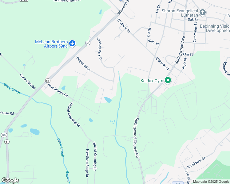 map of restaurants, bars, coffee shops, grocery stores, and more near 304 Ambler Road in Gibsonville