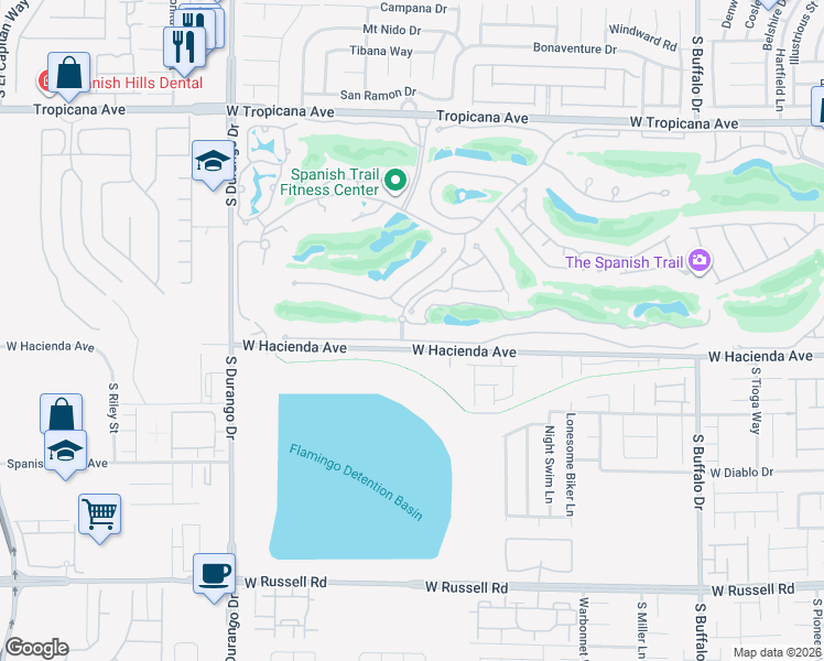 map of restaurants, bars, coffee shops, grocery stores, and more near 12 Innisbrook Avenue in Las Vegas