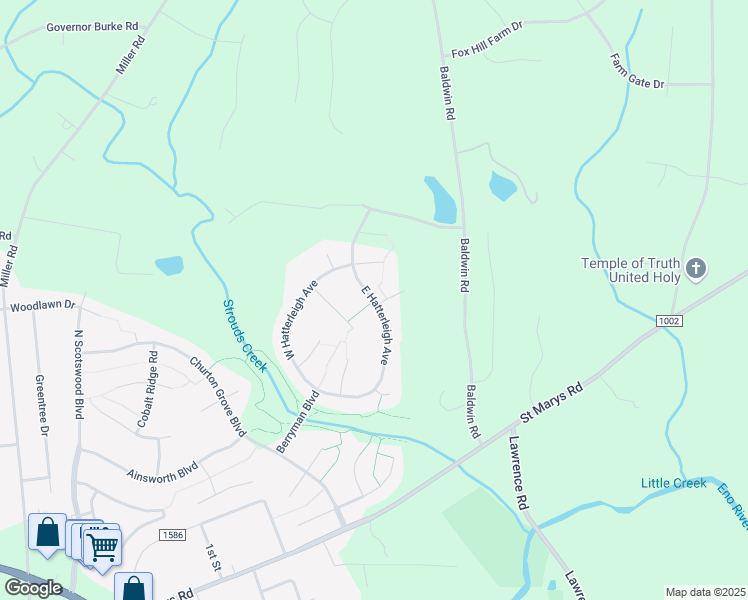 map of restaurants, bars, coffee shops, grocery stores, and more near 598 East Hatterleigh Avenue in Hillsborough