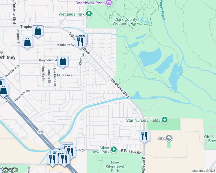 map of restaurants, bars, coffee shops, grocery stores, and more near 5283 Broadlake Lane in Las Vegas
