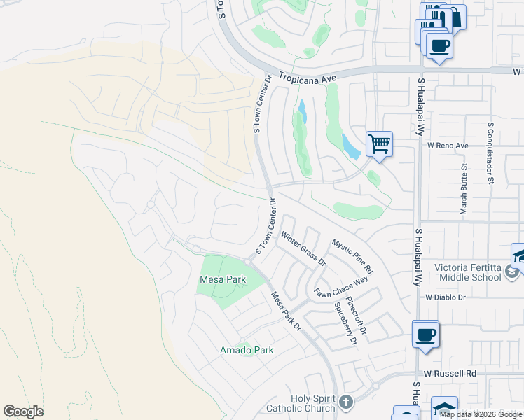 map of restaurants, bars, coffee shops, grocery stores, and more near 10631 Patina Hills Court in Las Vegas