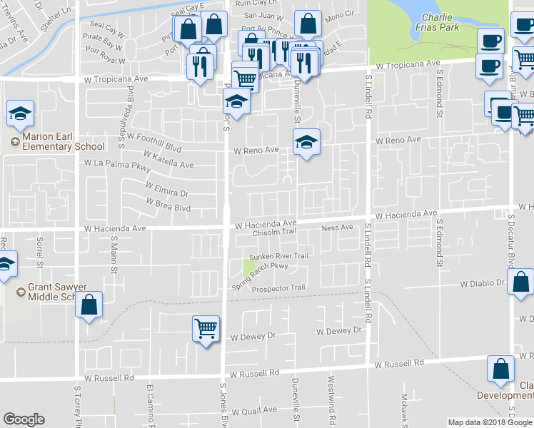 map of restaurants, bars, coffee shops, grocery stores, and more near 5272 Island Chain Road in Las Vegas