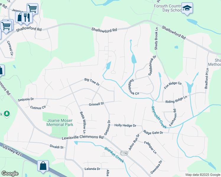 map of restaurants, bars, coffee shops, grocery stores, and more near 824 Big Tree Drive in Lewisville