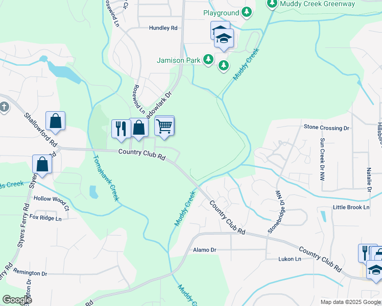 map of restaurants, bars, coffee shops, grocery stores, and more near 100 Brookberry Drive in Winston-Salem
