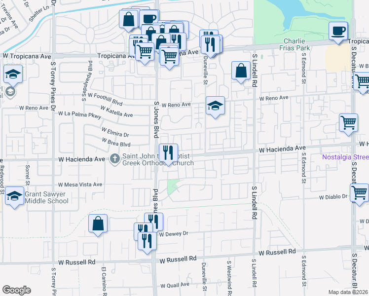 map of restaurants, bars, coffee shops, grocery stores, and more near 5268 Island Chain Rd in Las Vegas