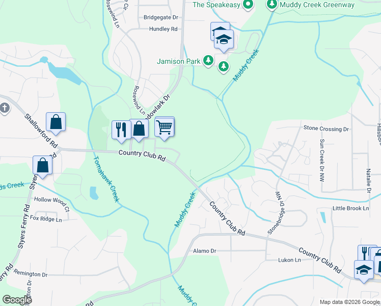 map of restaurants, bars, coffee shops, grocery stores, and more near 100 Brookberry Drive in Winston-Salem