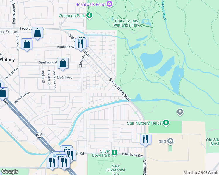 map of restaurants, bars, coffee shops, grocery stores, and more near 5275 Broadlake Lane in Las Vegas