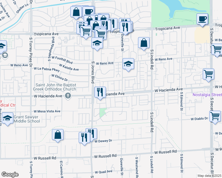 map of restaurants, bars, coffee shops, grocery stores, and more near 5916 Sunlight Garden Way in Las Vegas