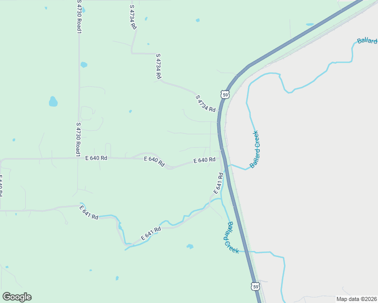 map of restaurants, bars, coffee shops, grocery stores, and more near 473583 East 640 Road in Watts