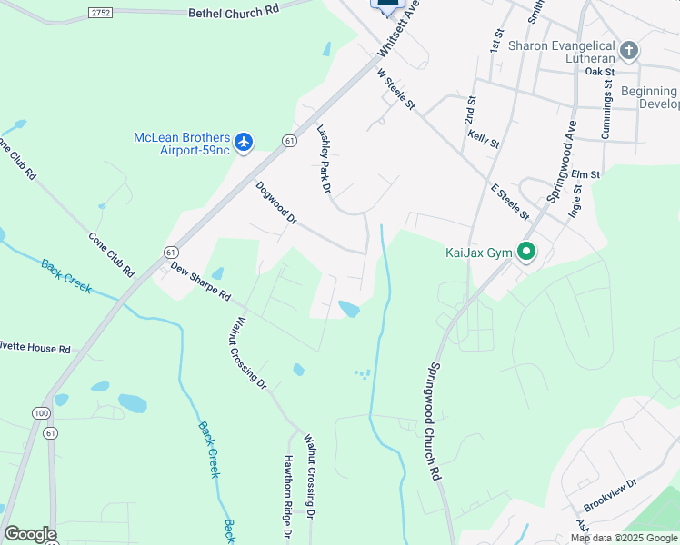 map of restaurants, bars, coffee shops, grocery stores, and more near 40 Hursey Court in Gibsonville