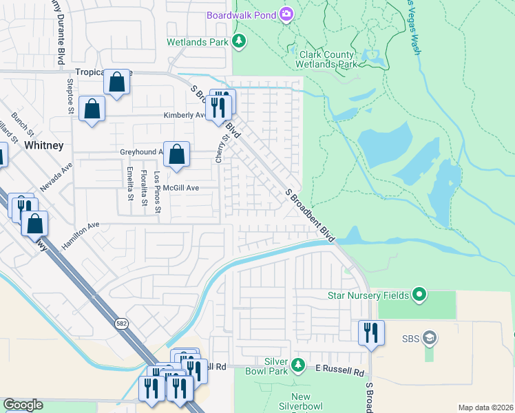 map of restaurants, bars, coffee shops, grocery stores, and more near 6681 Diamond Care Drive in Las Vegas