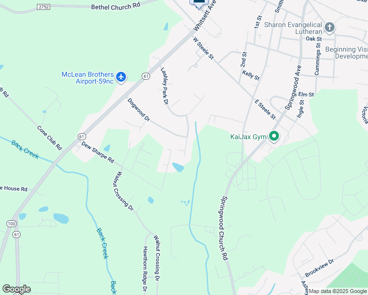 map of restaurants, bars, coffee shops, grocery stores, and more near 10 Hursey Court in Gibsonville