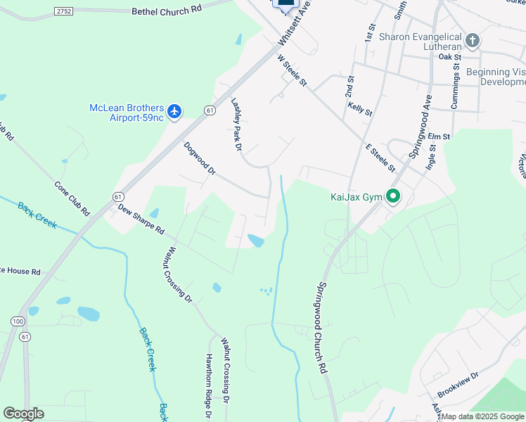 map of restaurants, bars, coffee shops, grocery stores, and more near 10 Hursey Court in Gibsonville