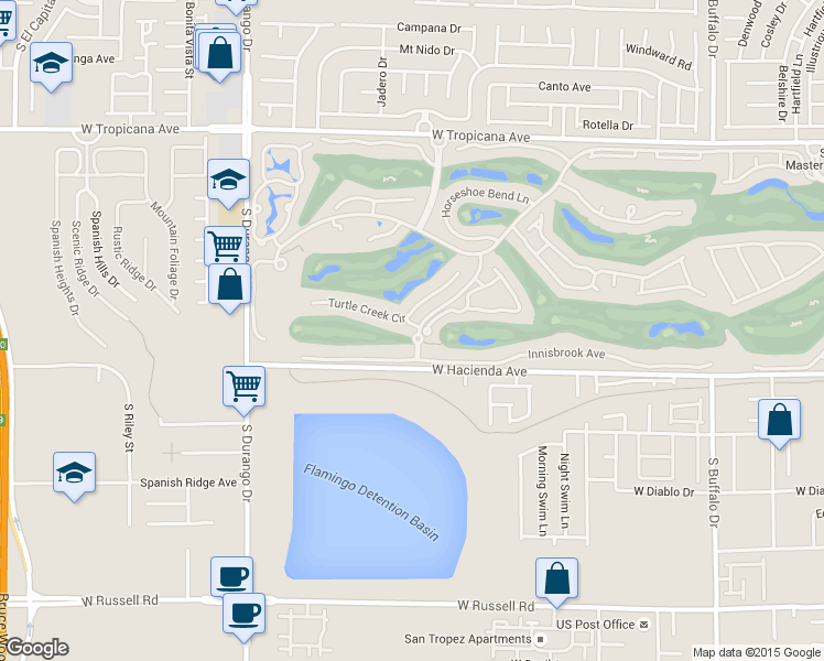 map of restaurants, bars, coffee shops, grocery stores, and more near 72 Innisbrook Avenue in Las Vegas
