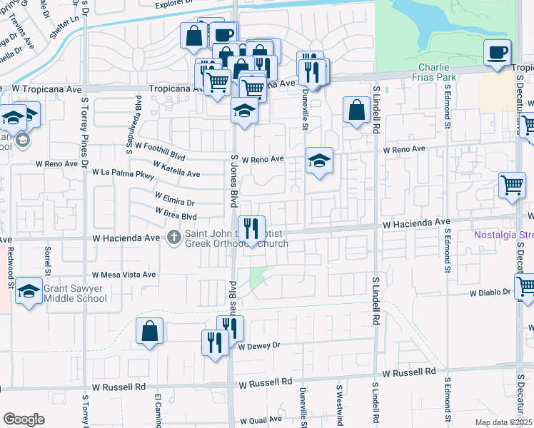 map of restaurants, bars, coffee shops, grocery stores, and more near 5247 Island Chain Road in Las Vegas
