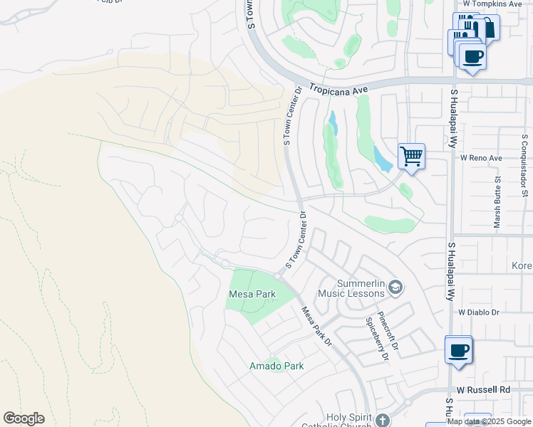 map of restaurants, bars, coffee shops, grocery stores, and more near 5201 Fading Sunset Drive in Las Vegas