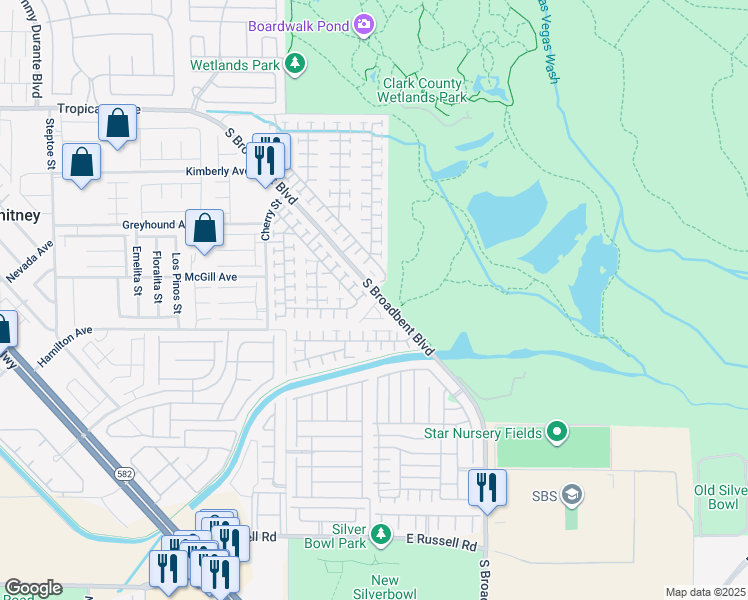 map of restaurants, bars, coffee shops, grocery stores, and more near 5255 Broadlake Lane in Las Vegas
