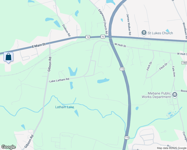 map of restaurants, bars, coffee shops, grocery stores, and more near 189 Sun Ray Lane in Mebane