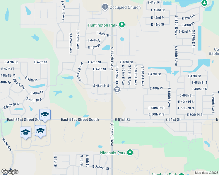 map of restaurants, bars, coffee shops, grocery stores, and more near 4718 East 47th Street in Tulsa